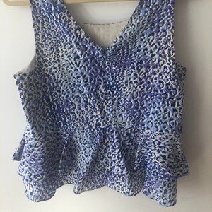 Rebecca Taylor cheetah print peplum blouse